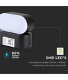 6W LED vegglampe - IP65 utendørs, oval, roterbar 350 grader, sort, inkl. lyskilde