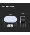 6W LED vegglampe - IP65 utendørs, oval, roterbar 350 grader, sort, inkl. lyskilde