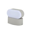 6W LED vegglampe - IP65 utendørs, oval, grå, roterbar 350 grader, inkl. lyskilde