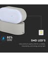 6W LED vegglampe - IP65 utendørs, oval, grå, roterbar 350 grader, inkl. lyskilde