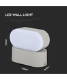 6W LED vegglampe - IP65 utendørs, oval, grå, roterbar 350 grader, inkl. lyskilde