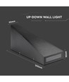 6W LED vegglampe - IP65 utendørs, sort, inkl. lyskilde