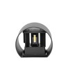 5W LED vegglampe - IP65 utendørs, rund, sort, justerbar spredning, inkl. lyskilde