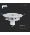MR16 eller GU10 Downlight-sett, uten lyskilde, matthvit, hull: Ø7,5 cm, mål: Ø9,1 cm