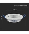MR16 eller GU10 Downlight-sett, uten lyskilde, matthvit, hull: Ø7,5 cm, mål: Ø9,1 cm