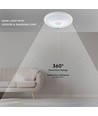 12W LED-sensorlampe - IP20 innendørs, Samsung LED-chip, PIR-sensor, inkl. lyskilde