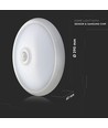 12W LED-sensorlampe - IP20 innendørs, Samsung LED-chip, PIR-sensor, inkl. lyskilde
